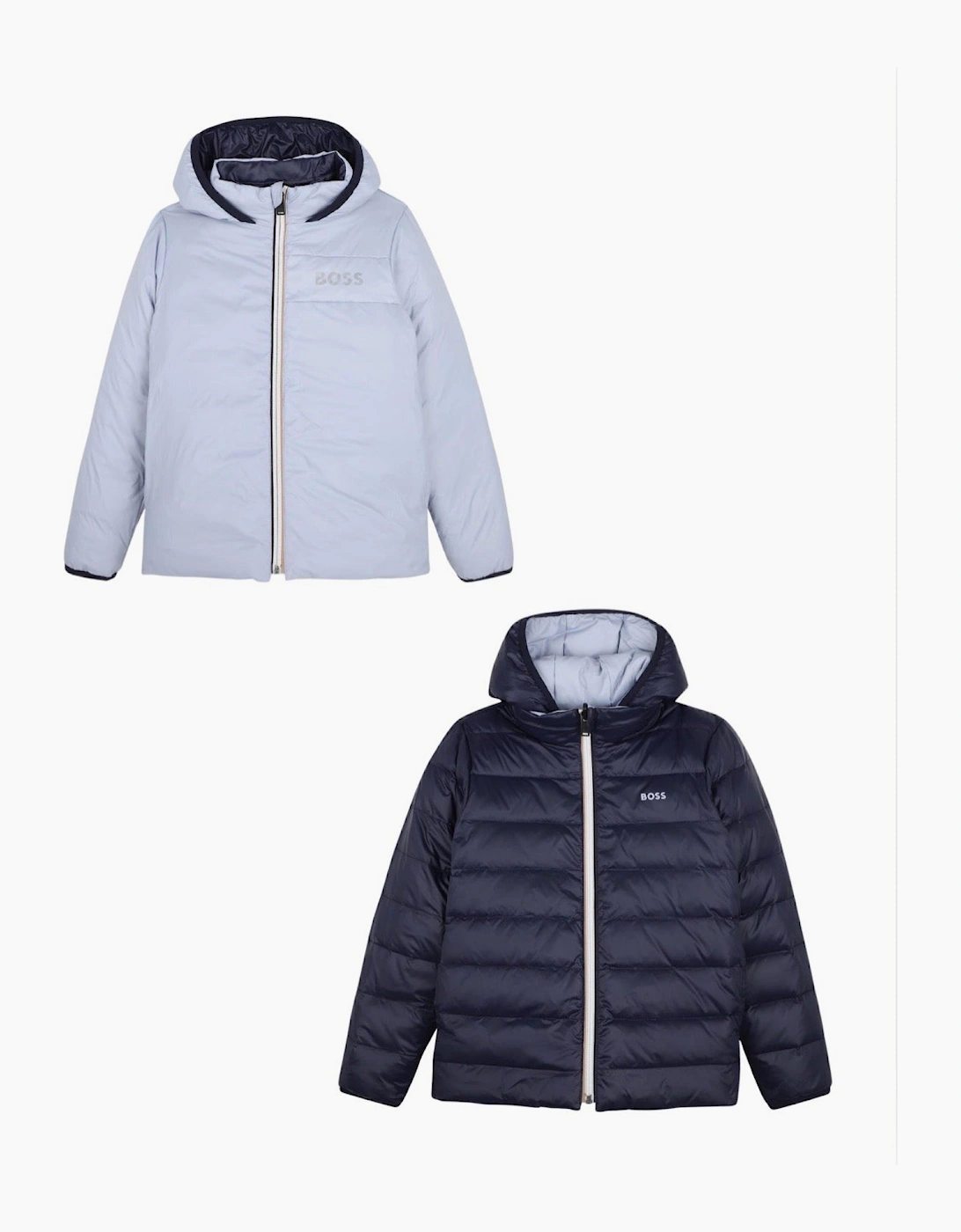 BOSS BOY NAVY/PALE BLUE REVERSIBLE PUFFER JACKET J53439