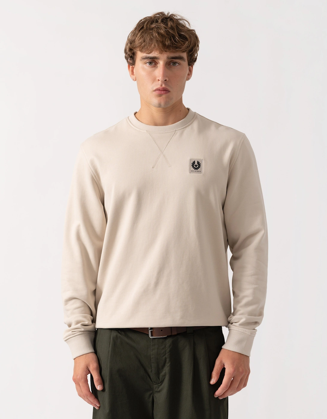 Belstaff Men's Belstaff Mens Logo Sweatshirt - Pale Stone - Cream