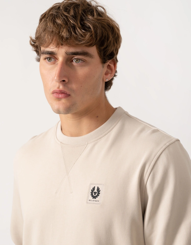 Belstaff Mens Logo Sweatshirt - Pale Stone