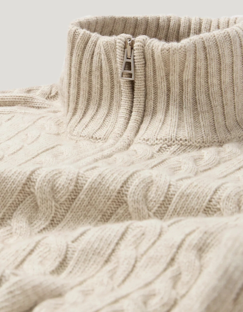 Belstaff Westport Quarter Zip Pale Stone