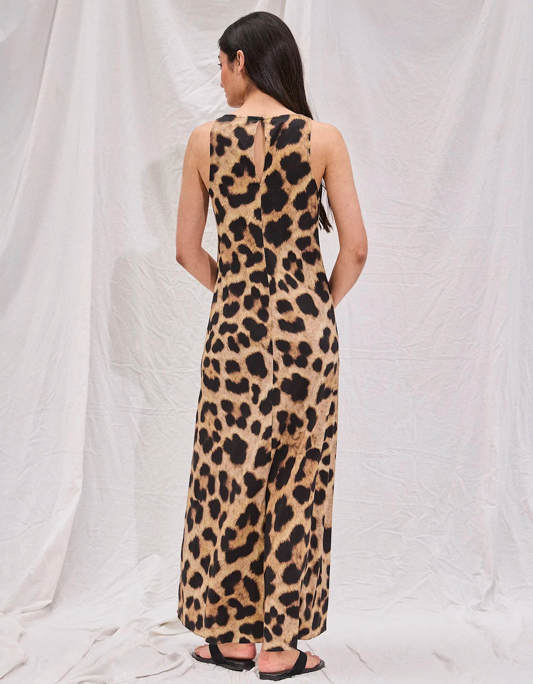 Leopard-Print Racer Maxi Dress
