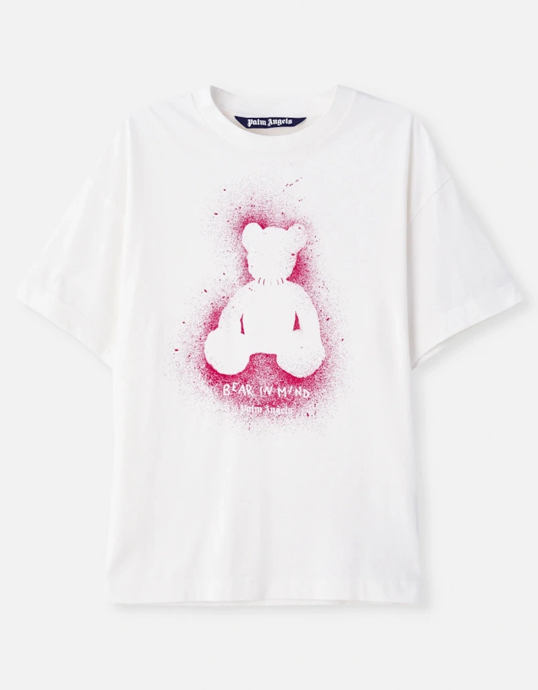 PALM ANGELS SPRAY BEAR TEE OFF-WHITE / RED