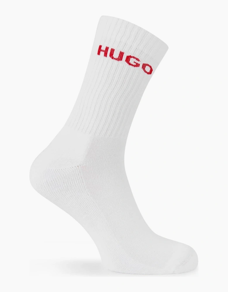 Ribbed Logo 6 Pack Crew Socks