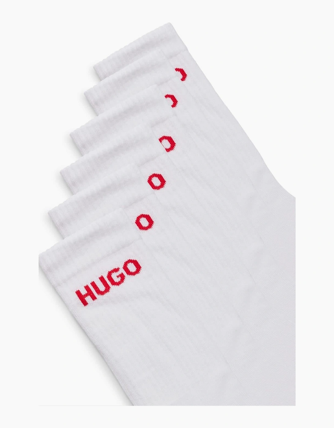 Ribbed Logo 6 Pack Crew Socks