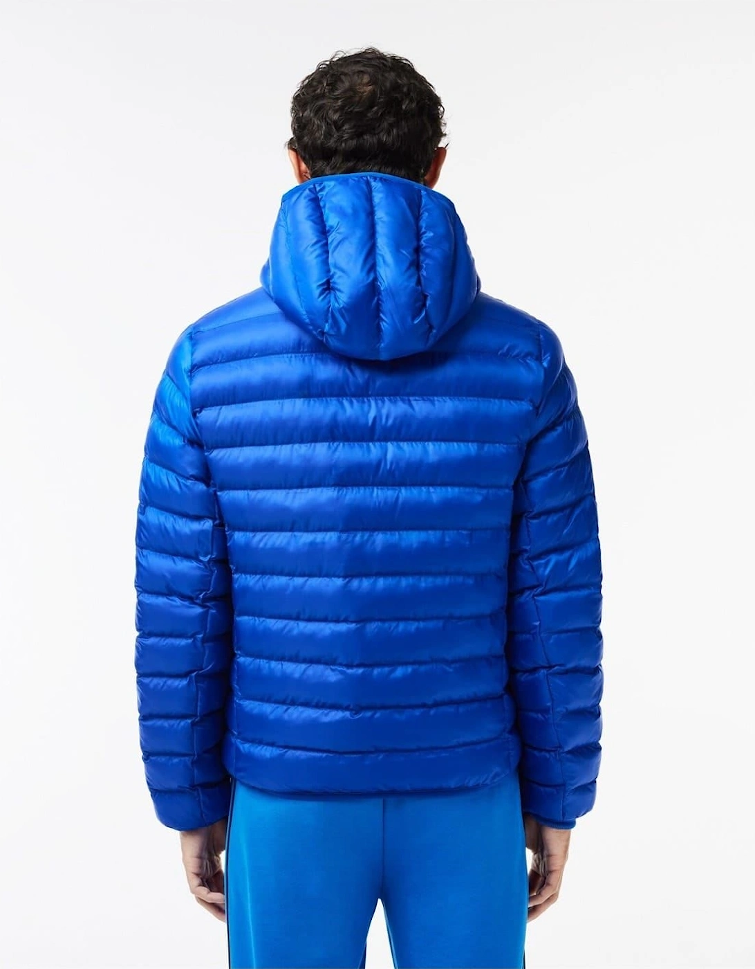 Solid Patterned Hooded Quilted Puffer Jacket