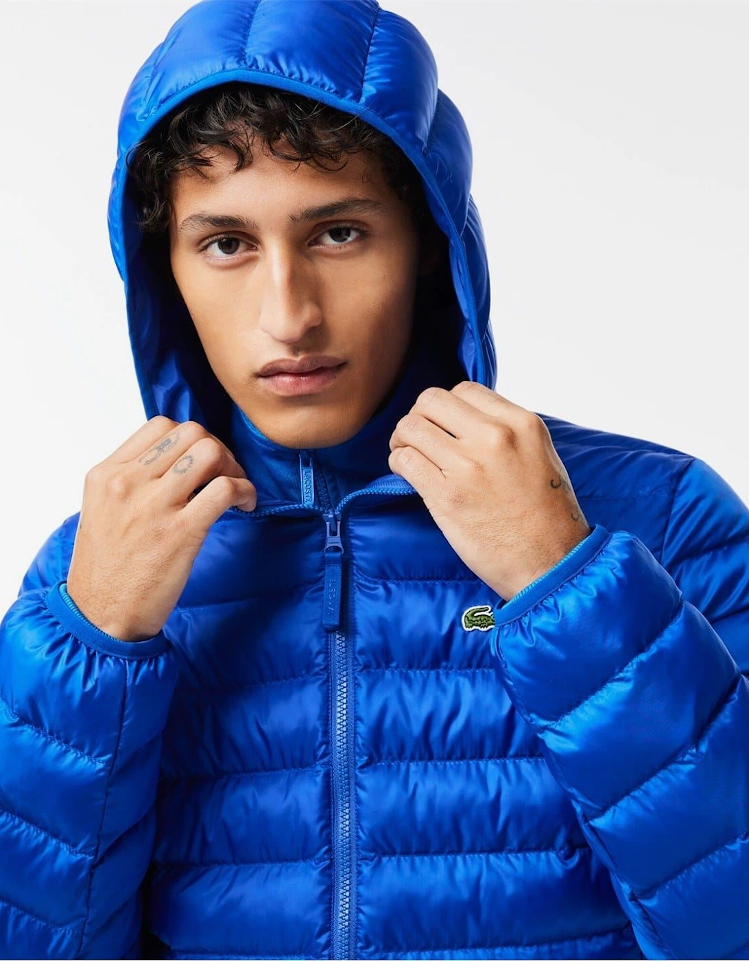 Solid Patterned Hooded Quilted Puffer Jacket
