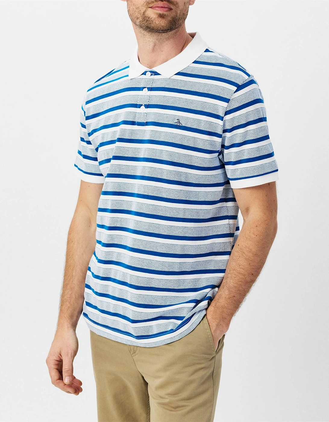 Original Penguin Original Penguin Men's Bbl Stp Regular Fit Polo Shirt - White