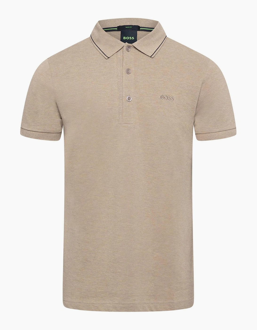 Boss Hugo Boss Men's Collared Neck Short Sleeve Regular Fit Shirt - Cream