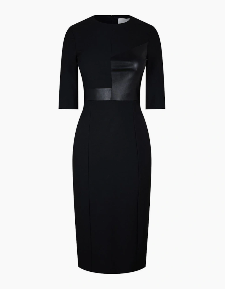 Dezona Crew Neck Midi Sheath Dress