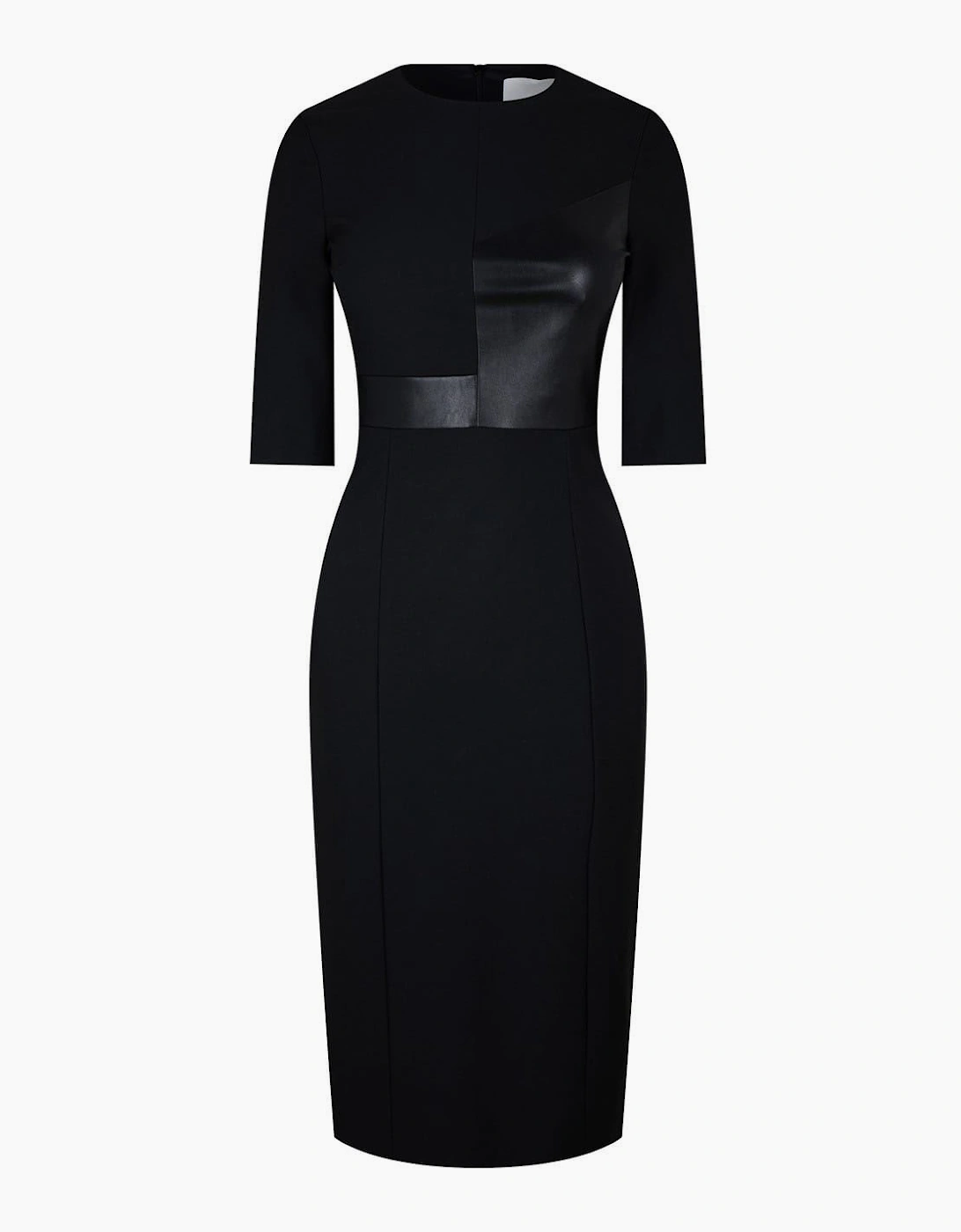Dezona Crew Neck Midi Sheath Dress