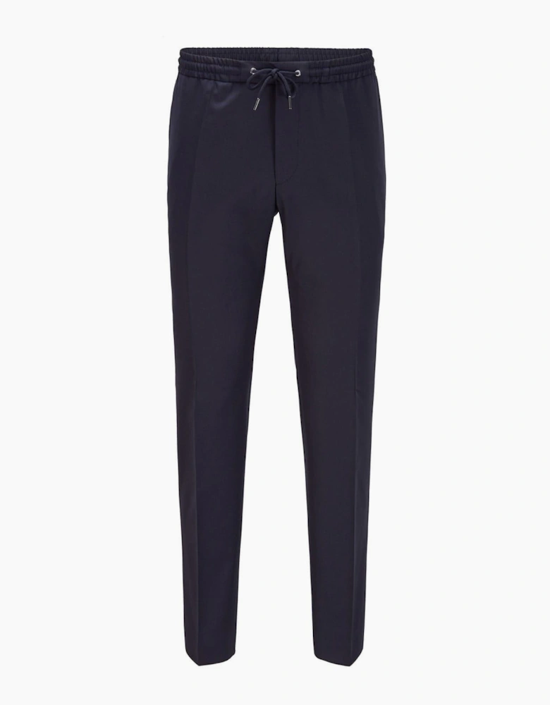 Solid Patterned Slim Elastic Cuff Trousers