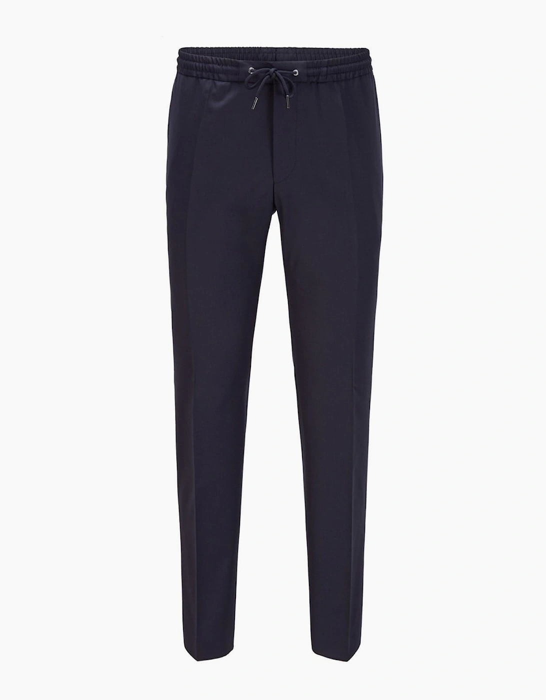 Solid Patterned Slim Elastic Cuff Trousers