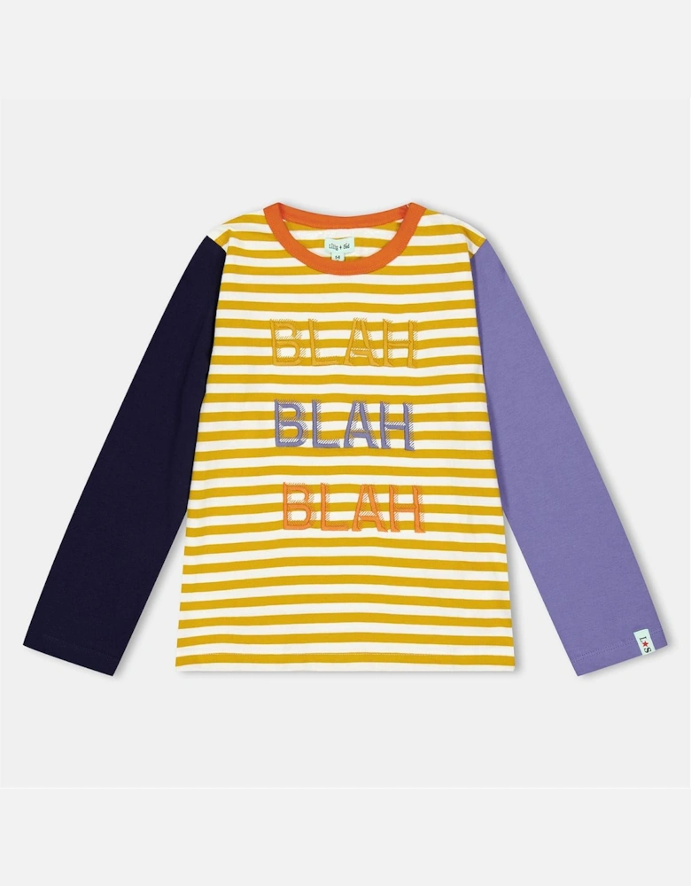 Blah X3 Embroidered Lettering T-Shirt