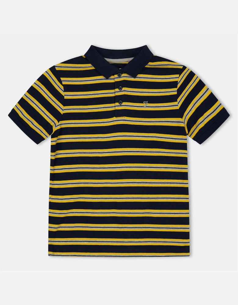 Embroidered Collared Neck Short Sleeve Jersey Shirt