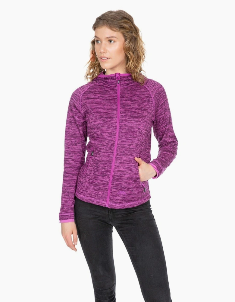Fleece Heathered Full Zipper Bound Cuff Jacket