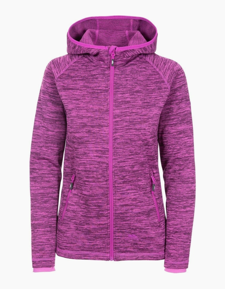 Fleece Heathered Full Zipper Bound Cuff Jacket
