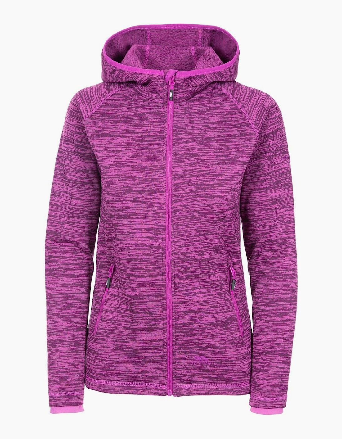 Fleece Heathered Full Zipper Bound Cuff Jacket
