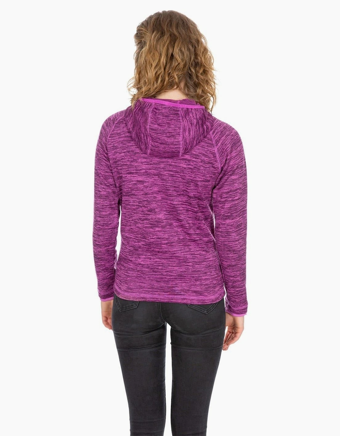 Fleece Heathered Full Zipper Bound Cuff Jacket
