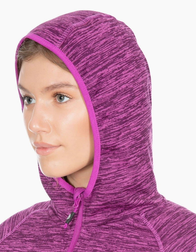 Fleece Heathered Full Zipper Bound Cuff Jacket