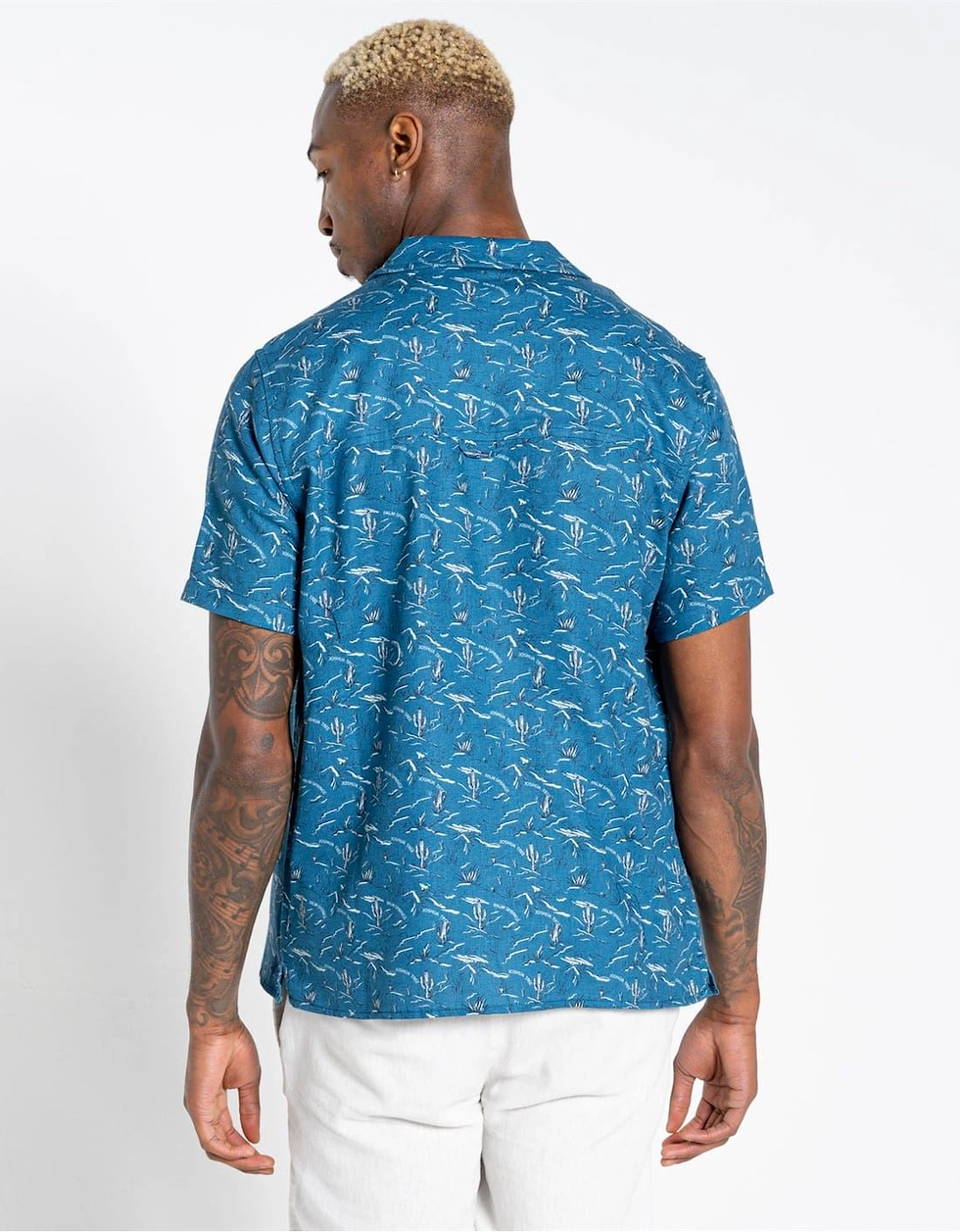 Hula Collared Neck Short Sleeve Shirt