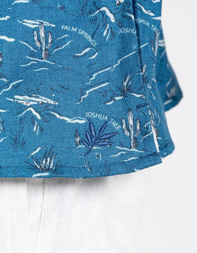 Hula Collared Neck Short Sleeve Shirt