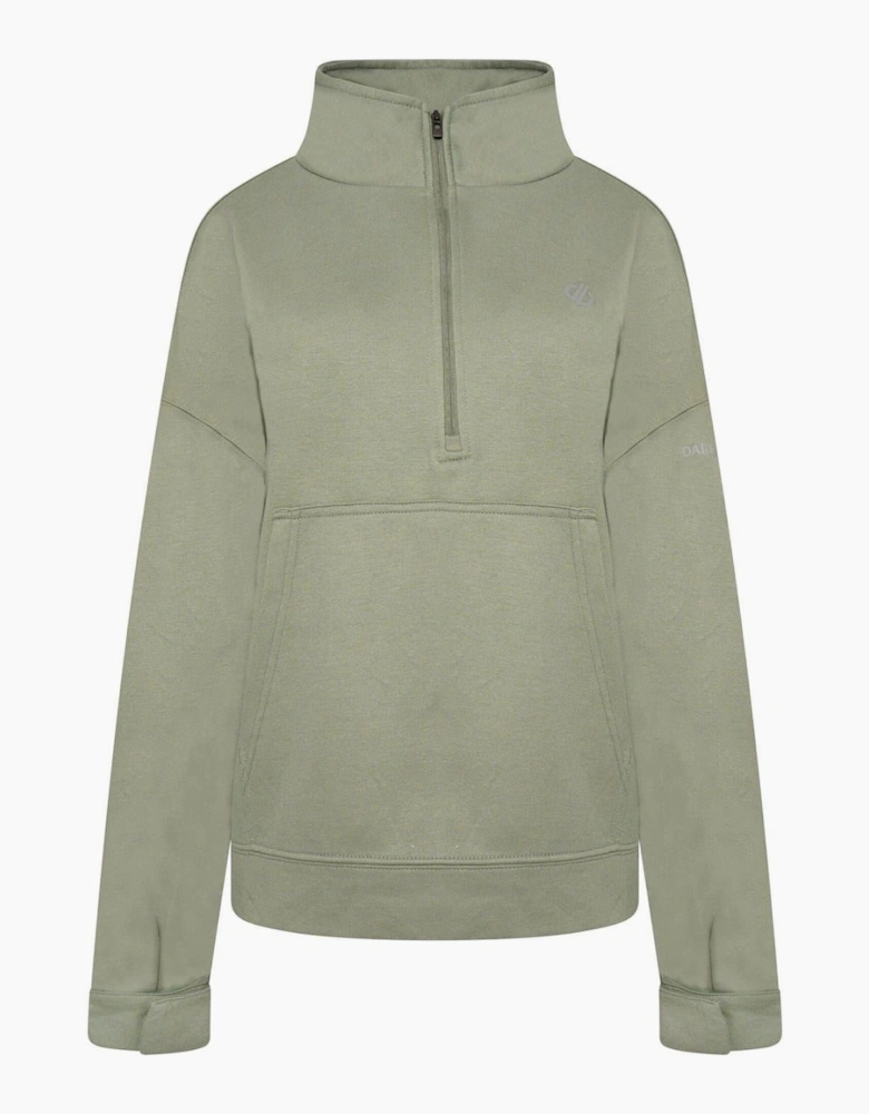 Funnel Neck Relaxed Fit Long Sleeve Sweatshirt
