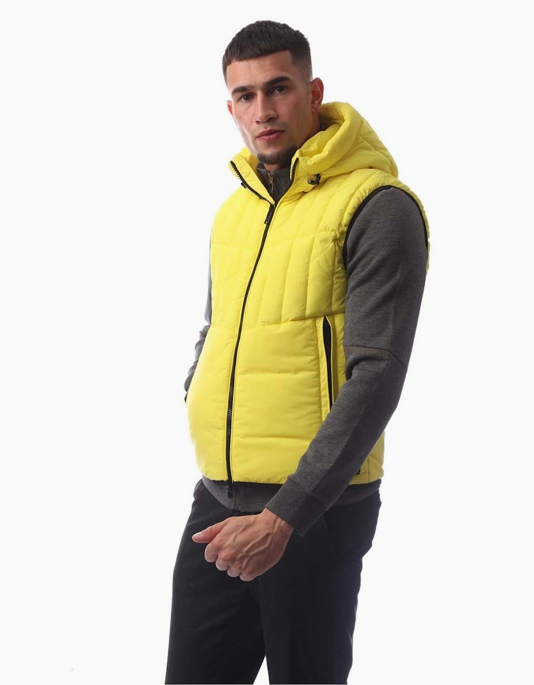 Cashton Hooded Solid Patterned Gilet