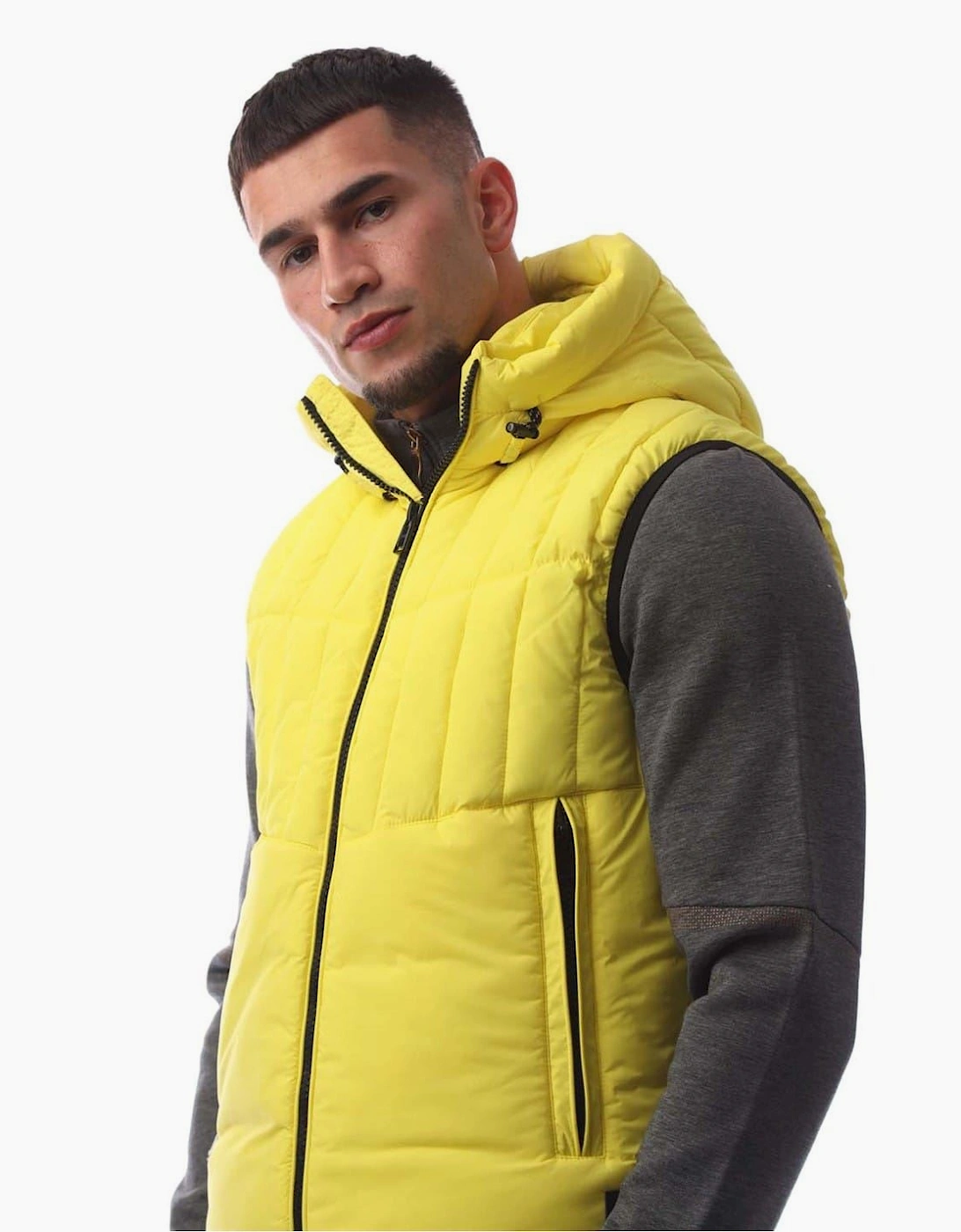 Cashton Hooded Solid Patterned Gilet