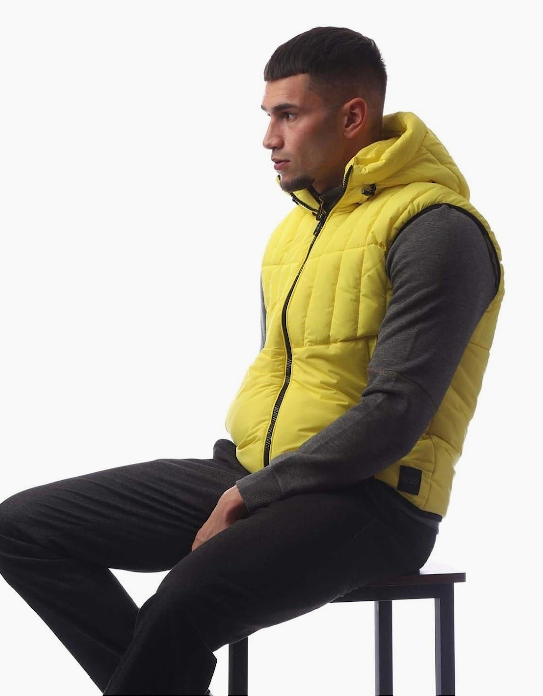 Cashton Hooded Solid Patterned Gilet