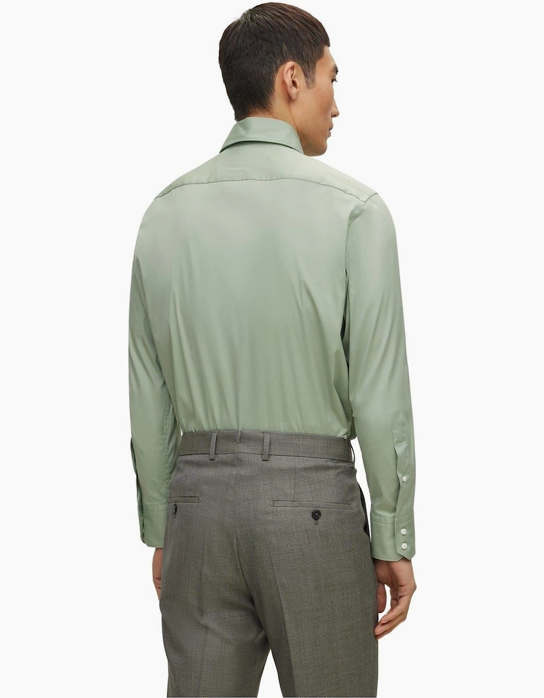 Collared Neck Point Collar Long Sleeve Shirt