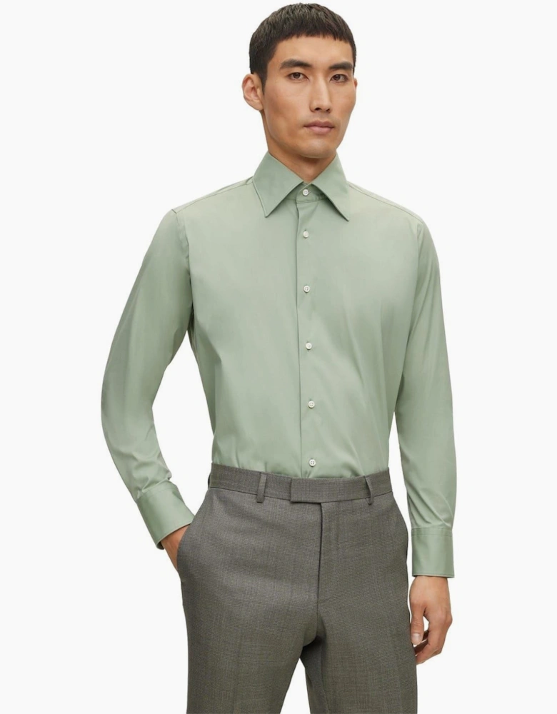 Collared Neck Point Collar Long Sleeve Shirt