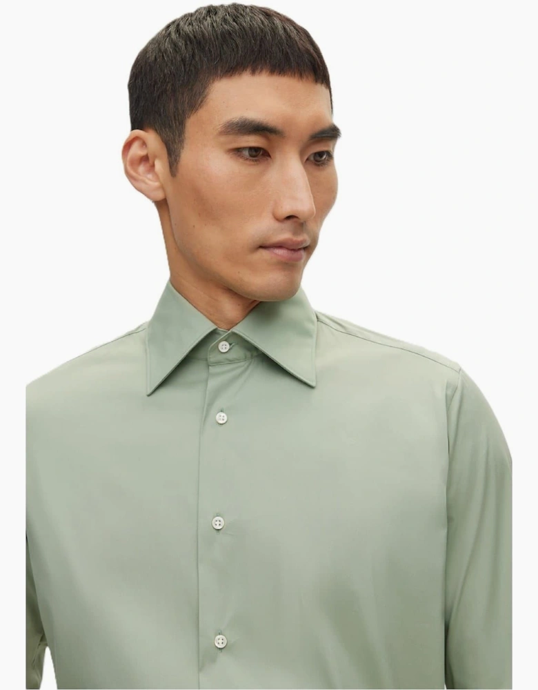 Collared Neck Point Collar Long Sleeve Shirt
