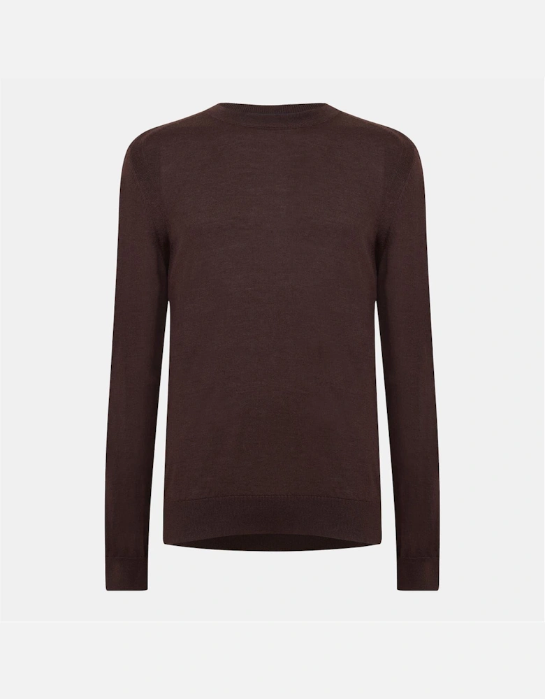 Crew Neck Ribbed Collar Long Sleeve Sweater