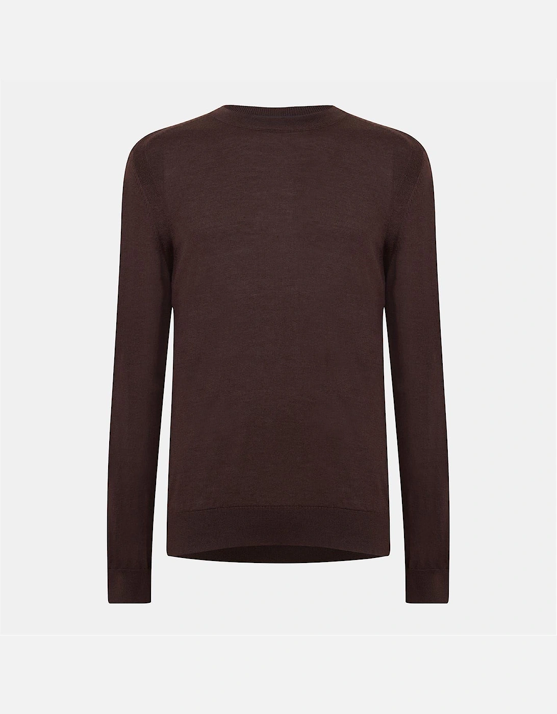 Crew Neck Ribbed Collar Long Sleeve Sweater