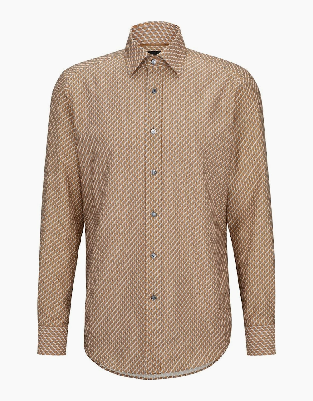 Collared Neck Point Collar Long Sleeve Shirt