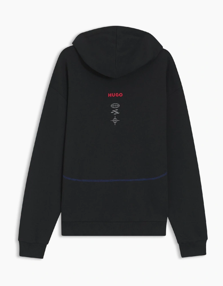 Text Graphic Hooded Neck Long Sleeve Sweatshirt