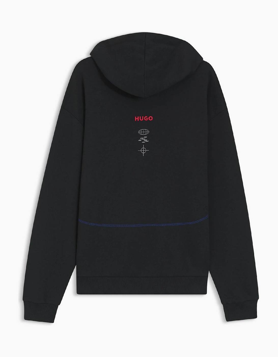 Text Graphic Hooded Neck Long Sleeve Sweatshirt