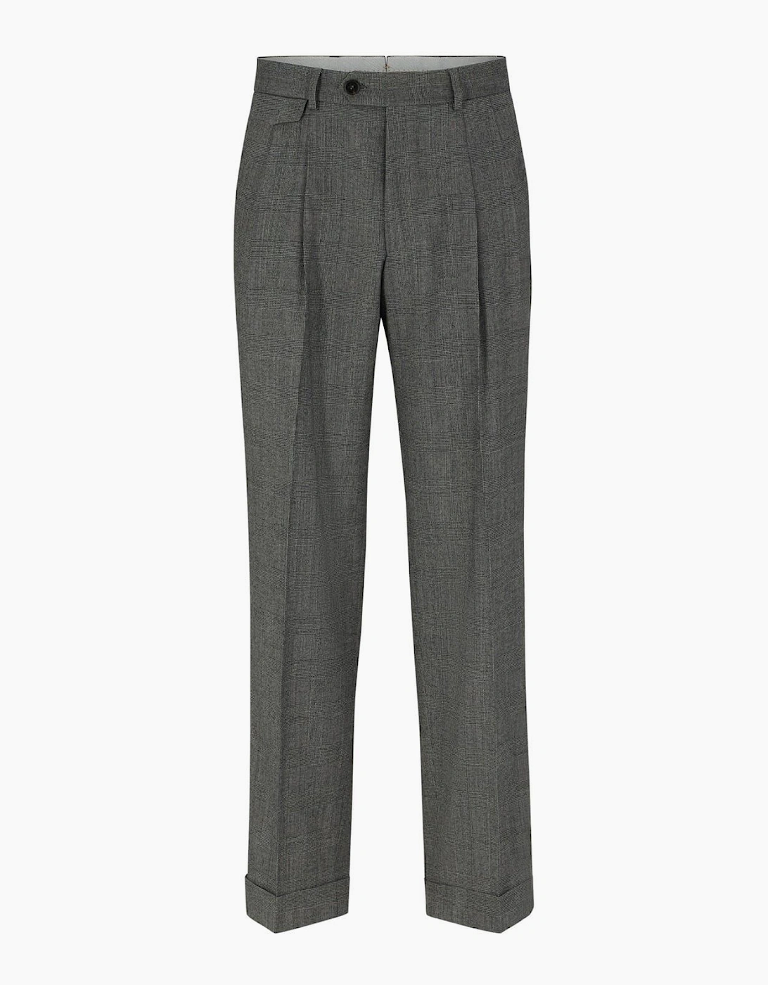 Peet Pleat Solid Patterned Cuffed Trousers
