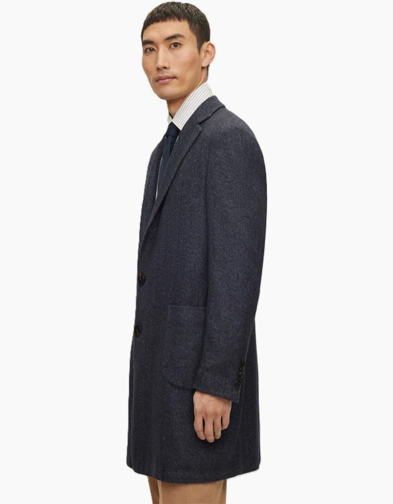 Solid Patterned Lapel Collared Over Coat