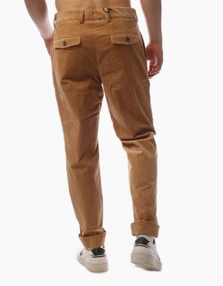 Perin Solid Patterned Roll Up Cuff Trousers