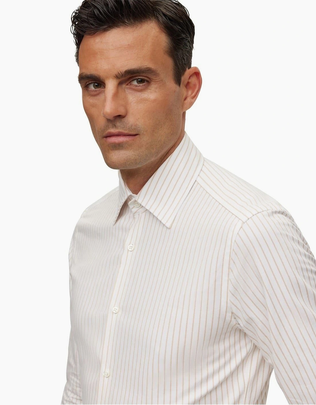 Collared Neck Long Sleeve Point Collar Shirt