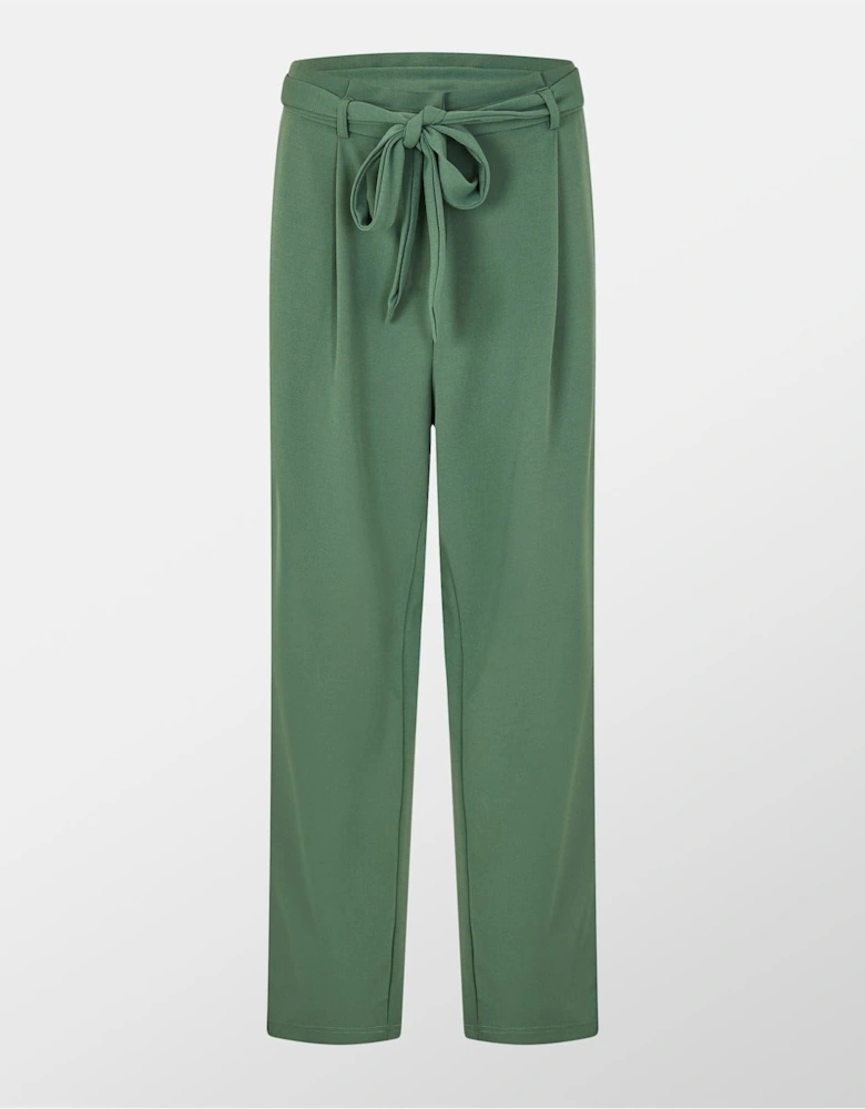 Viclva Belt Straight Solid Patterned Trousers