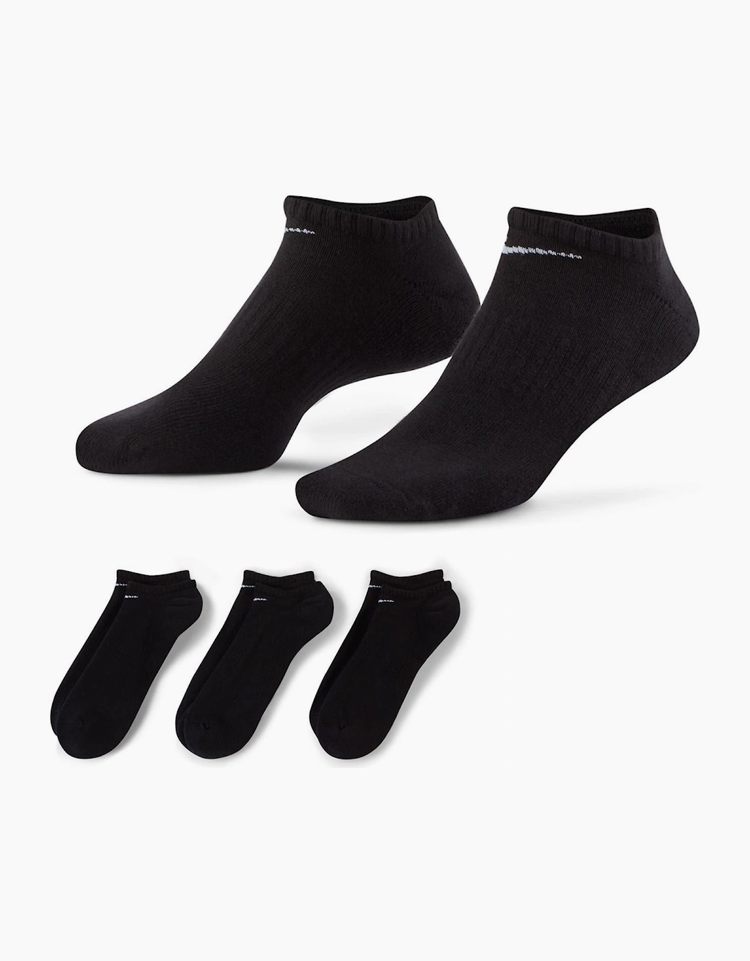 3 Pack Cushioned No Show Socks