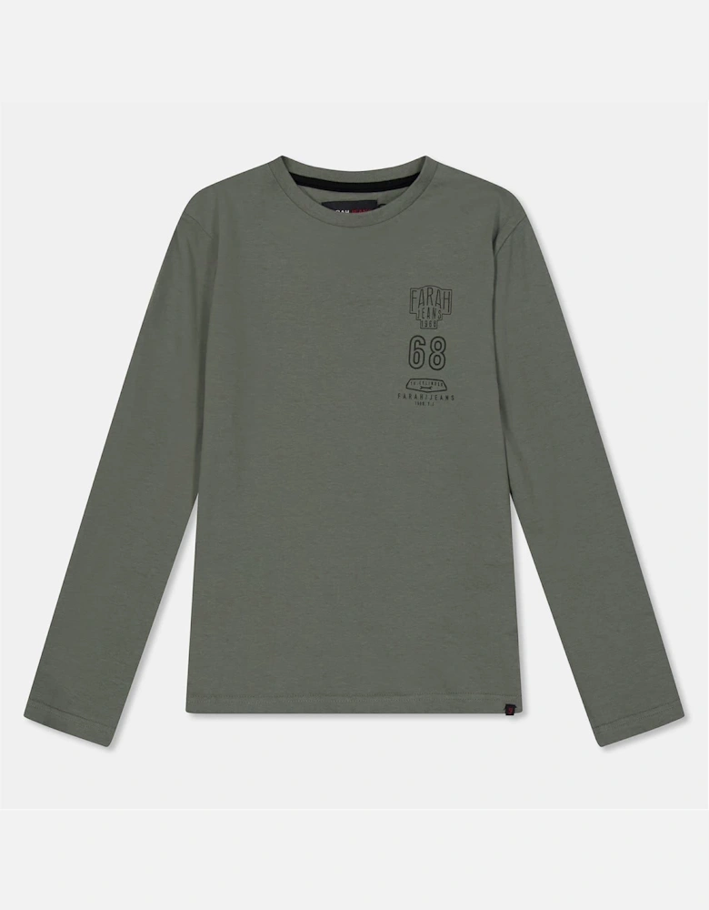 Stackd Print Crew Neck Long Sleeve T-Shirt