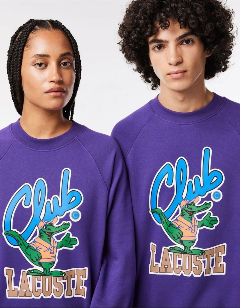 Crocodile Print Raglan Sleeve Sweatshirt
