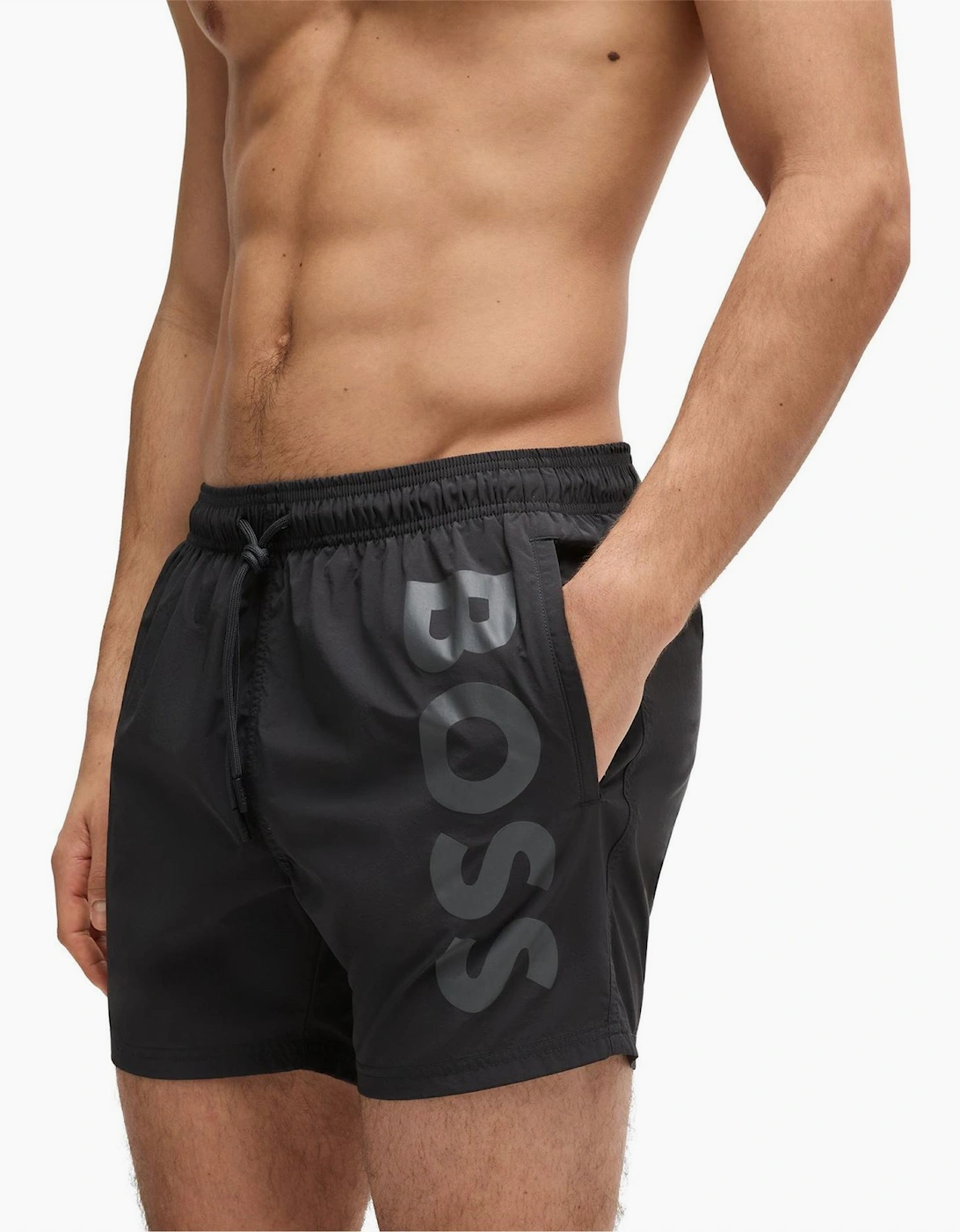 Octopus Swim Shorts With Bold  Branding