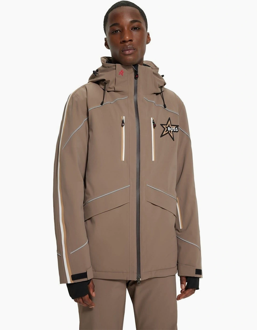 Solid Patterned Ski Jacket
