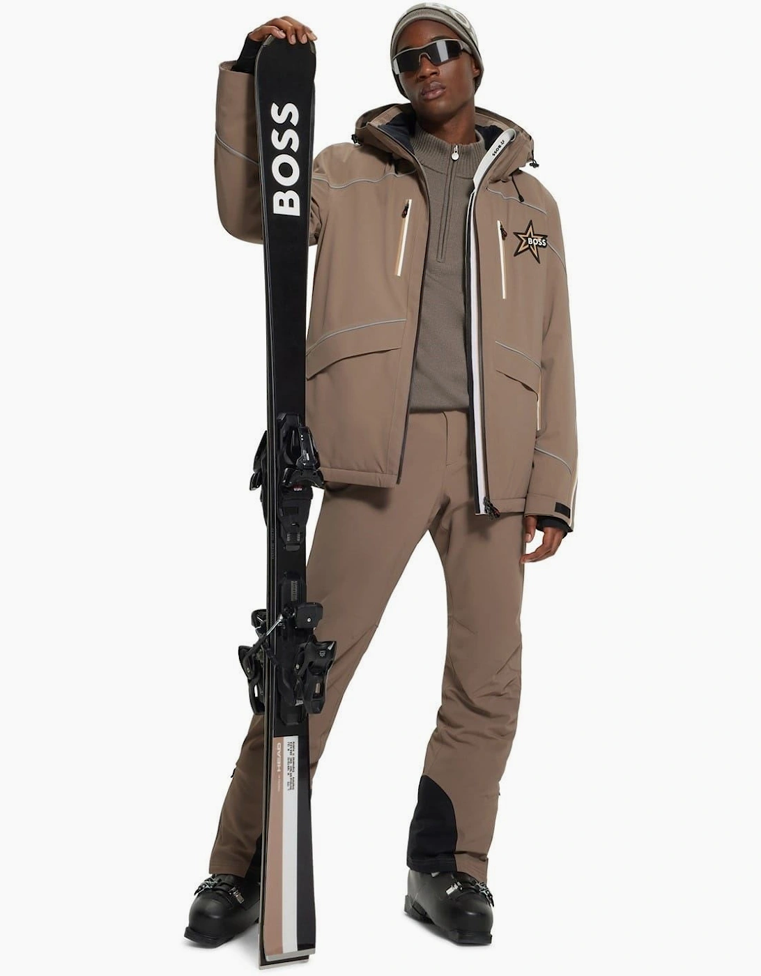 Solid Patterned Ski Jacket