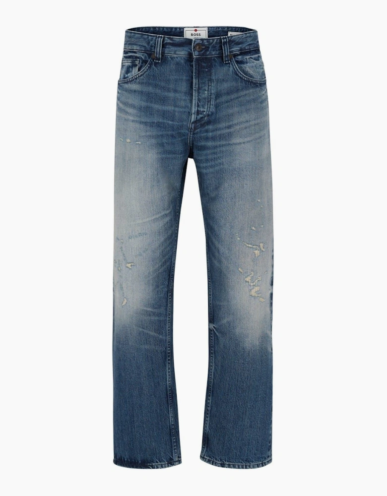 Distressed Relaxed Fit Straight Leg Jeans