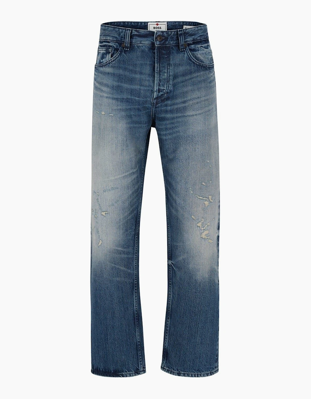 Distressed Relaxed Fit Straight Leg Jeans